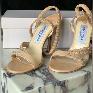 Jimmy Choo Tan Ankle Strap Heels